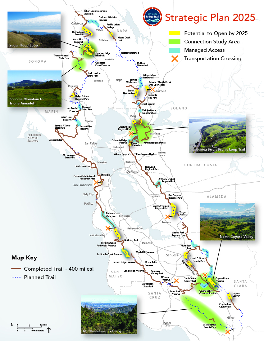 2025 Strategic Plan Map Bay Area Ridge Trail