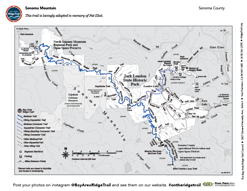 2017 Map Web Sonoma Mountain - Bay Area Ridge Trail