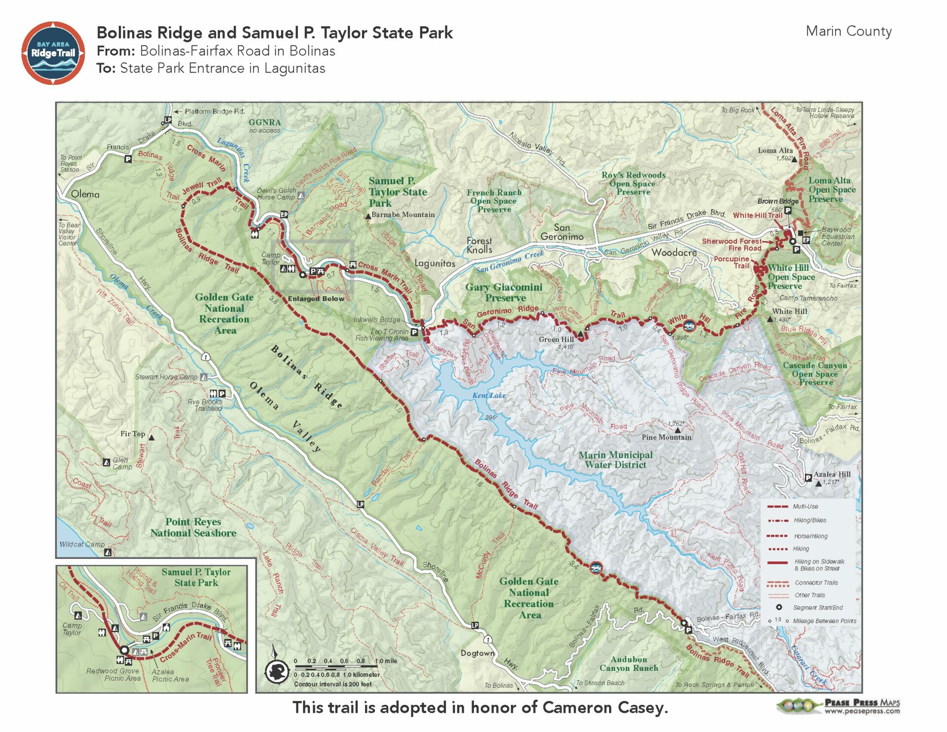 Bolinas Ridge to Samuel P. Taylor State Park
