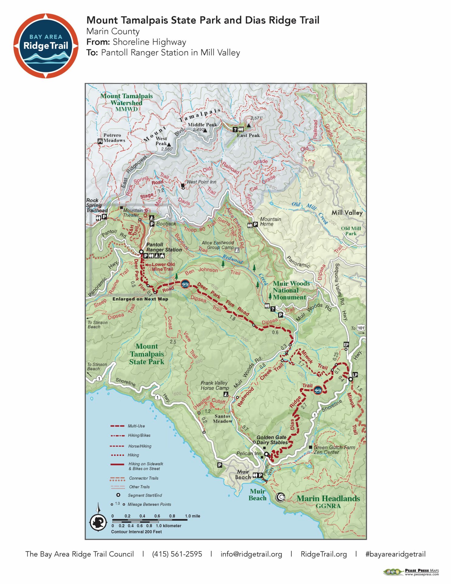 Mount Tamalpais State Park and Dias Ridge Trail