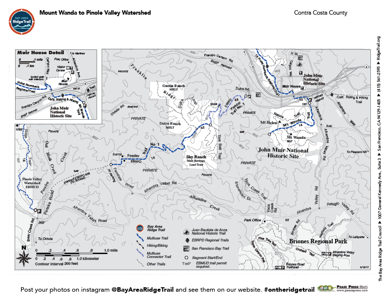 2017 Map Web Mount Wanda to Pinole Valley Watershed - Bay Area Ridge Trail