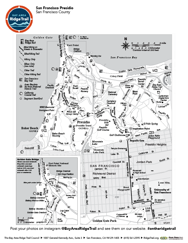 Presidio hiking trails map