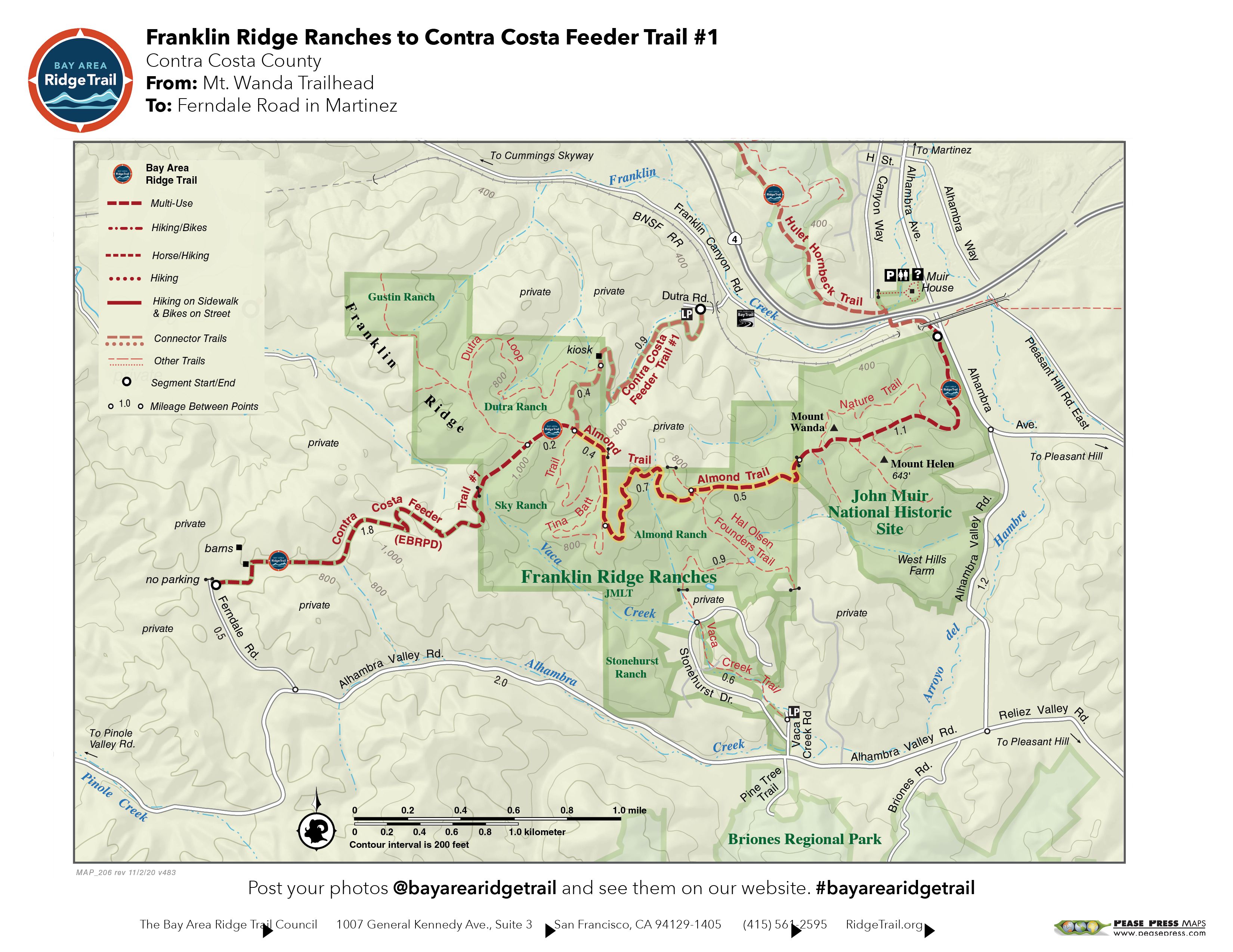 Franklin Ridge Ranches to Contra Costa Feeder Trail #1
