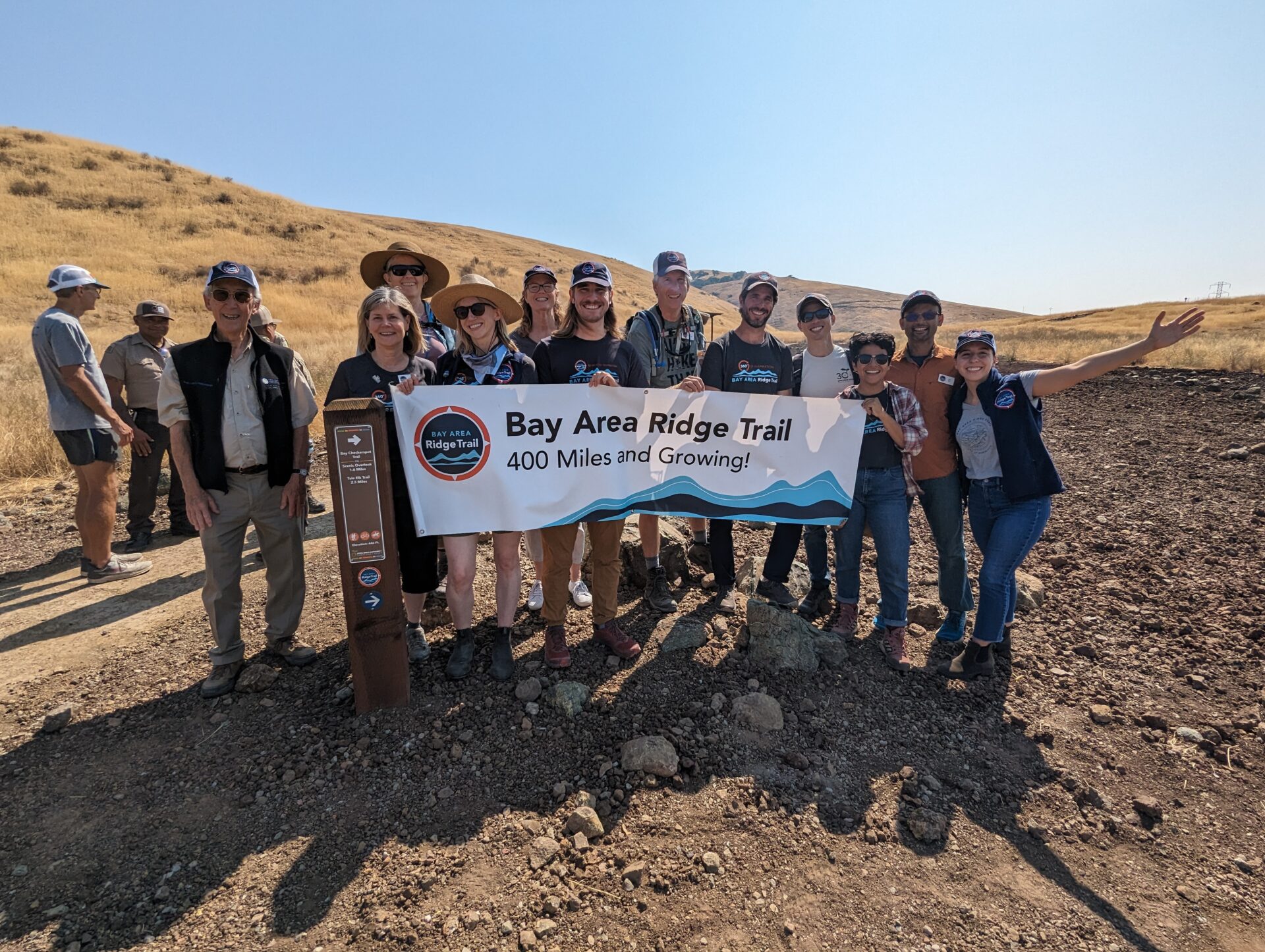 Group at trailhead at Coyote Ridge Open Space
